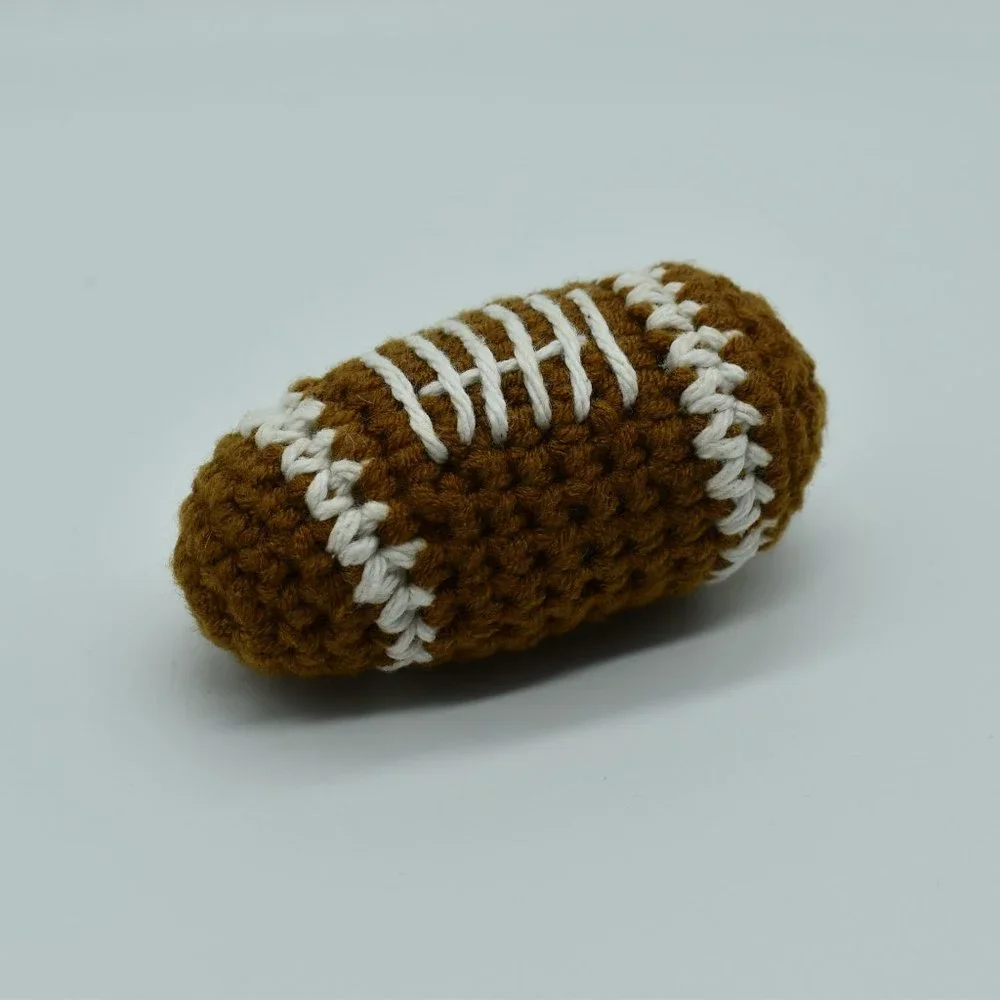 Hand crafted Crochet catnip Football cat toy